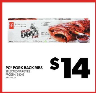 Real Canadian Superstore Pc® pork back ribs, 680 g offer