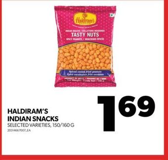 Real Canadian Superstore Haldiram's indian snacks, 150/160 g offer