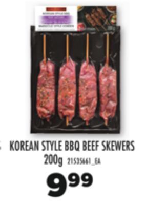 Real Canadian Superstore Marcangelo korean style bbq beef skewers, 200g offer