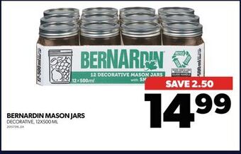 Real Canadian Superstore Bernardin mason jars, 12x500 ml offer