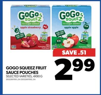 Real Canadian Superstore Gogo squeez fruit sauce pouches, 4x90 g offer
