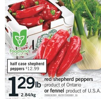 Fortinos Red shepherd peppers or fennel offer