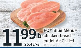 Fortinos Pc® blue menu® chicken breast cutlet offer