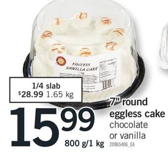 Fortinos 7 round eggless cake, 800 g offer