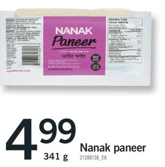 Fortinos Nanak paneer,341 g offer