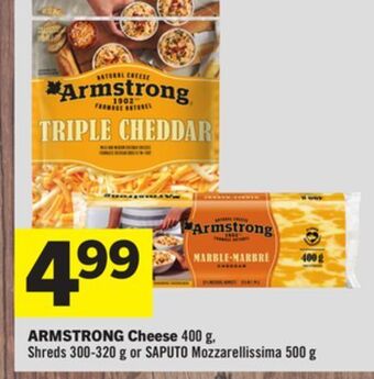 Foodland Armstrong cheese 400 g, shreds 300-320 g or saputo mozzarellissima 500 g offer