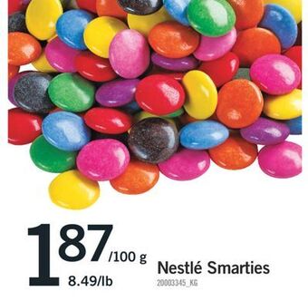 Fortinos Nestlé smarties, 100 g offer