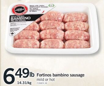Fortinos Fortinos bambino sausage offer