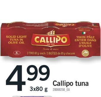 Fortinos Callipo tuna, 3x80 g offer