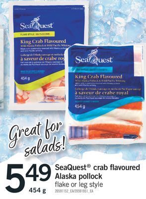 Fortinos Seaquest® crab flavoured alaska pollock,454 g offer