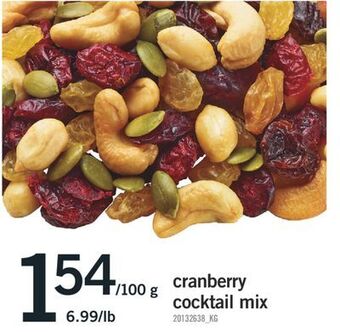 Fortinos Cranberry cocktail mix, 100 g offer