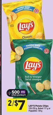 Foodland Lay's potato chips 220-235 g, baked 177 g or poppables 130 g offer