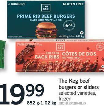 Fortinos The keg beef burgers or sliders offer