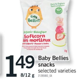 Fortinos Baby bellies snacks, 8/12 g offer