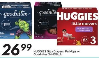 Sobeys Huggies giga diapers, pull-ups or goodnites offer