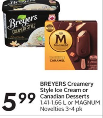 Sobeys Breyers creamery style ice cream or canadian desserts offer