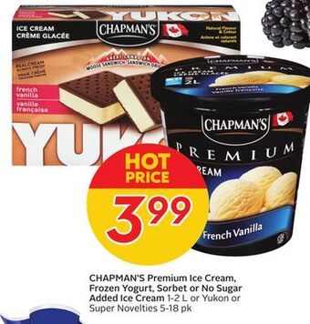Sobeys Premium ice cream, frozen yogurt, sorbet or no sugar added offer