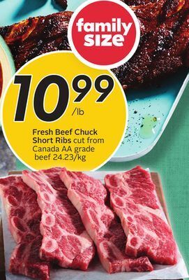 Sobeys Fresh beef chuck short ribs offer