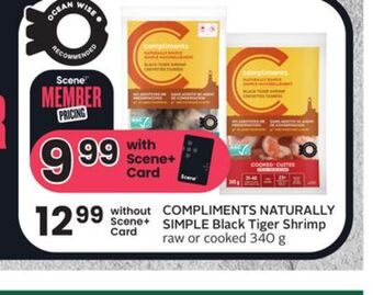 Sobeys Naturally simple black tiger shrimp offer