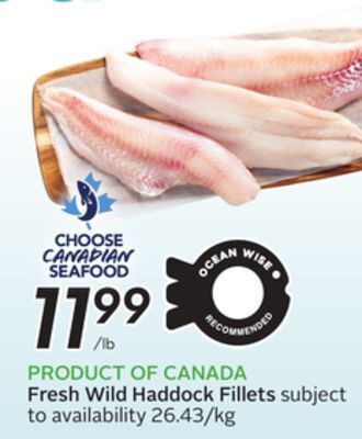 Sobeys Fresh wild haddock fillets offer