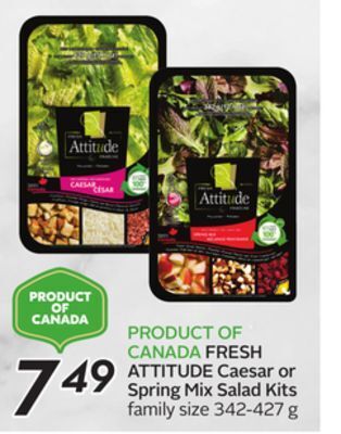 Sobeys Caesar or spring mix salad kits offer