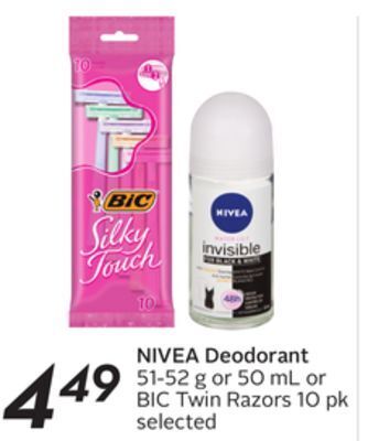 Sobeys Nivea deodorant offer