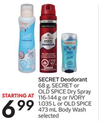 Sobeys Secret deodorant offer