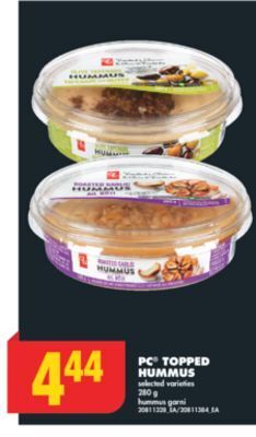 No Frills Pc® topped hummus, 280 g offer