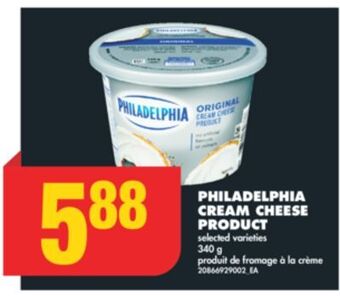 No Frills Philadelphia cream cheese product, 340 g offer