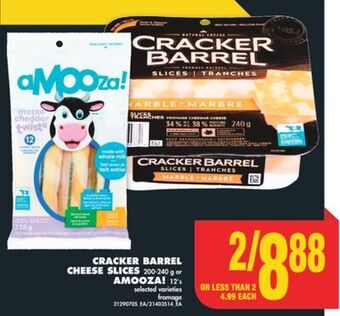 No Frills Cracker barrel cheese slices, 200-240 g or amooza!, 12's offer