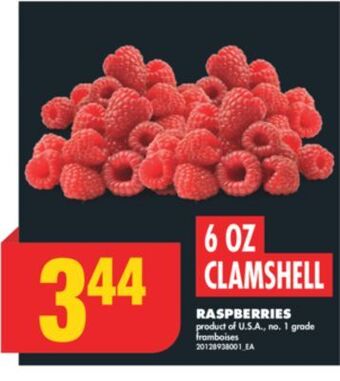 No Frills Raspberries, 6 oz clamshell offer