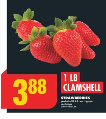 No Frills Strawberries, 1 lb clamshell offer