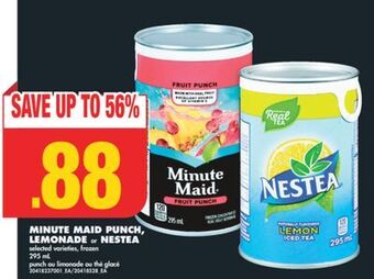 No Frills Minute maid punch, lemonade or nestea, 295 ml offer
