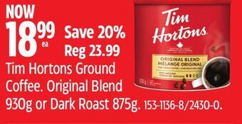 Canadian Tire Tim hortons ground coffee offer