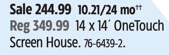 Canadian Tire Outbound 14 x 14´ onetouch screen house offer
