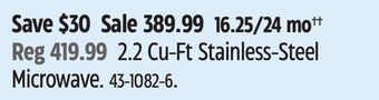 Canadian Tire Panasonic 2.2 cu-ft stainless-steel microwave offer