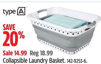 Canadian Tire Type a collapsible laundry basket offer