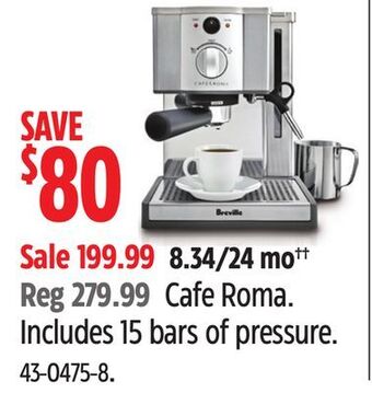 Canadian Tire Breville cafe roma offer