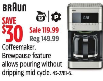 Canadian Tire Braun coffeemaker offer