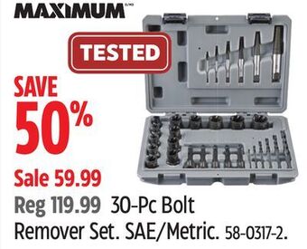 Canadian Tire Maximum 30-pc bolt remover set offer