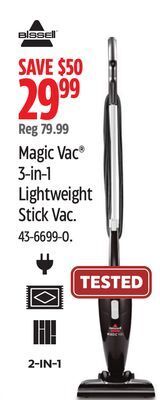 Canadian Tire Bissell magic vac 3-in-1 lightweight stick vac offer