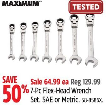 Canadian Tire Maximum 7-pc flex-head wrench set offer