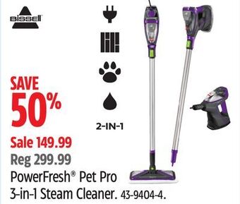 Canadian Tire Bissell powerfresh® pet pro 3-in-1 steam cleaner offer