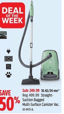 Canadian Tire Kenmore straight- suction bagged multi-surface canister vac offer
