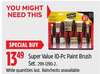 Canadian Tire Bennett super value 10-pc paint brush set offer