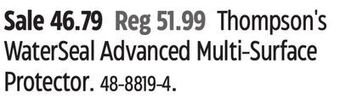 Canadian Tire Thompson's waterseal advanced multi-surface protector offer