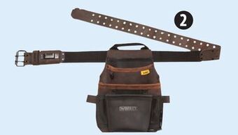 Canadian Tire Dewalt 12-pocket leather pouch with belt offer