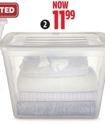 Canadian Tire 72l clear tote offer