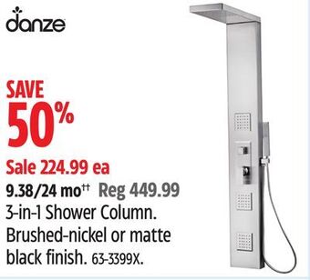 Canadian Tire Danze 3-in-1 shower column offer