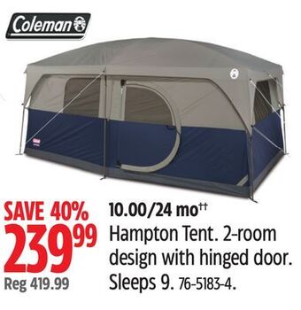 Canadian Tire Coleman hampton tent offer